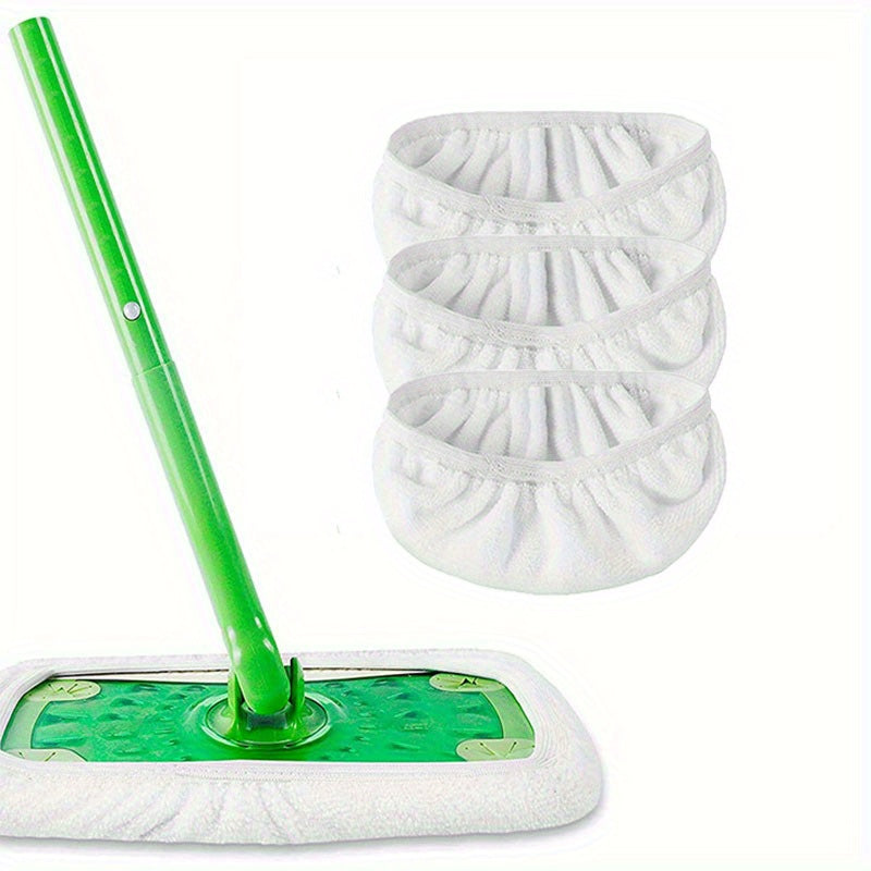 Microfiber Mop Replacement Pads 3 Pack for Flat Floor Cleaning Washable Durable