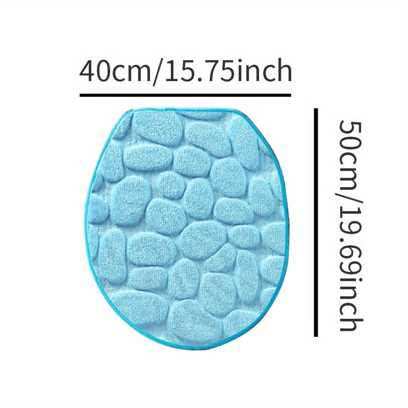 Soft Non-Slip Cobblestone Pattern Bath Rug Water Absorbent Quick Dry Polyester