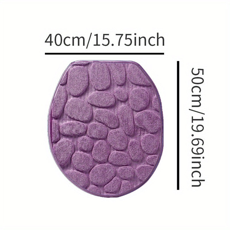 Soft Non-Slip Cobblestone Pattern Bath Rug Water Absorbent Quick Dry Polyester