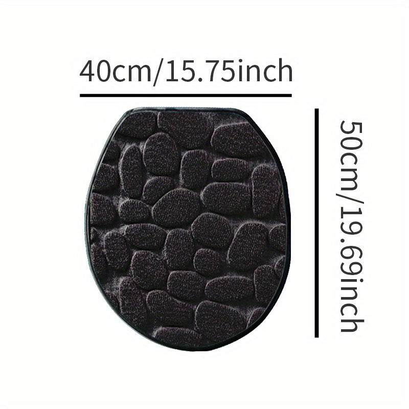 Soft Non-Slip Cobblestone Pattern Bath Rug Water Absorbent Quick Dry Polyester