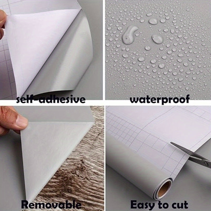 Self-Adhesive Frosted Solid Color Wallpaper Waterproof Removable for Living Room Kitchen Bedroom