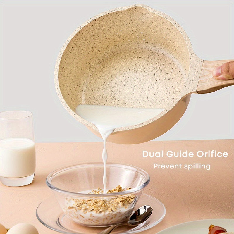 Сковорода с антипригарным покрытием для ваших нужд на кухне! Эта маленькая молочная кастрюля идет с крышкой и идеально подходит для приготовления пасты, соуса для стейка, каши и рамена. Универсальное дополнение к вашей кухонной утвари и посуде.