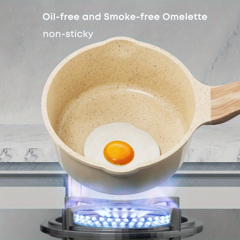 Сковорода с антипригарным покрытием для ваших нужд на кухне! Эта маленькая молочная кастрюля идет с крышкой и идеально подходит для приготовления пасты, соуса для стейка, каши и рамена. Универсальное дополнение к вашей кухонной утвари и посуде.