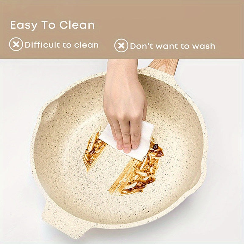 Sartén de chef de aluminio antiadherente de 24cm con tapa, recubrimiento cerámico libre de PFOA