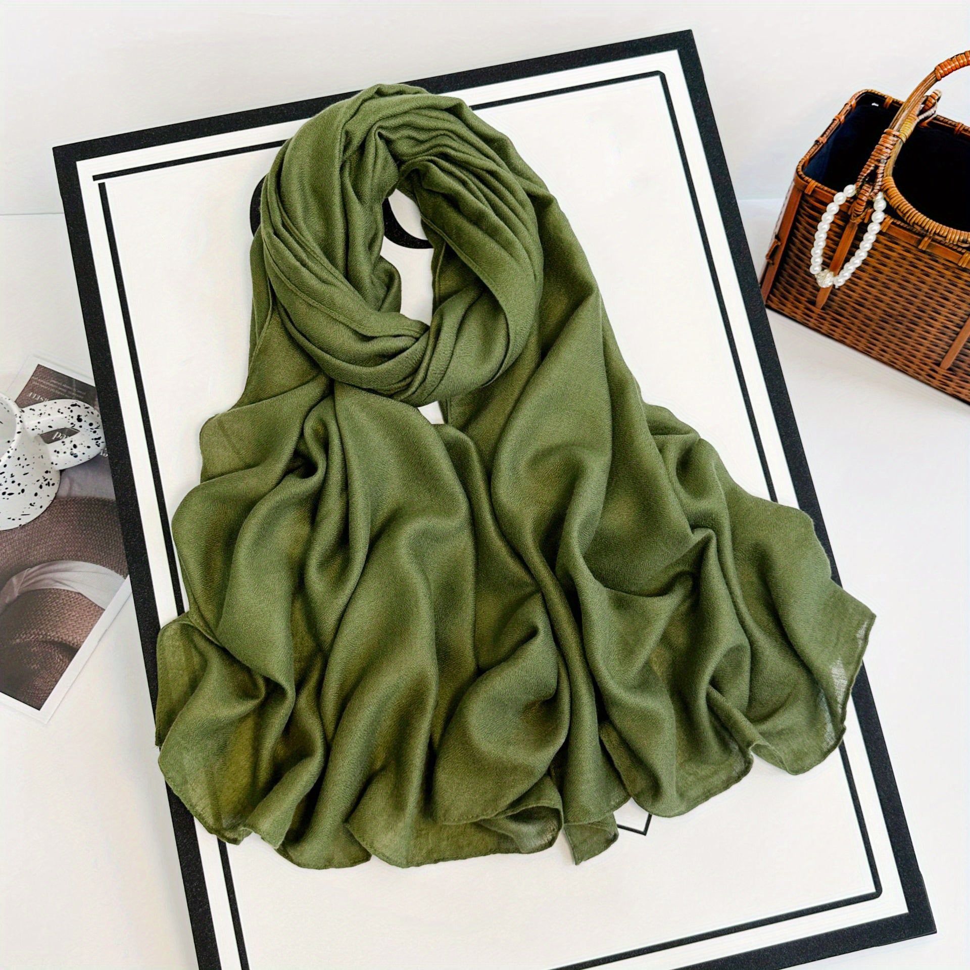 Women's Boho Linen Scarf Shawl Warm Windproof Cozy Thin Stylish