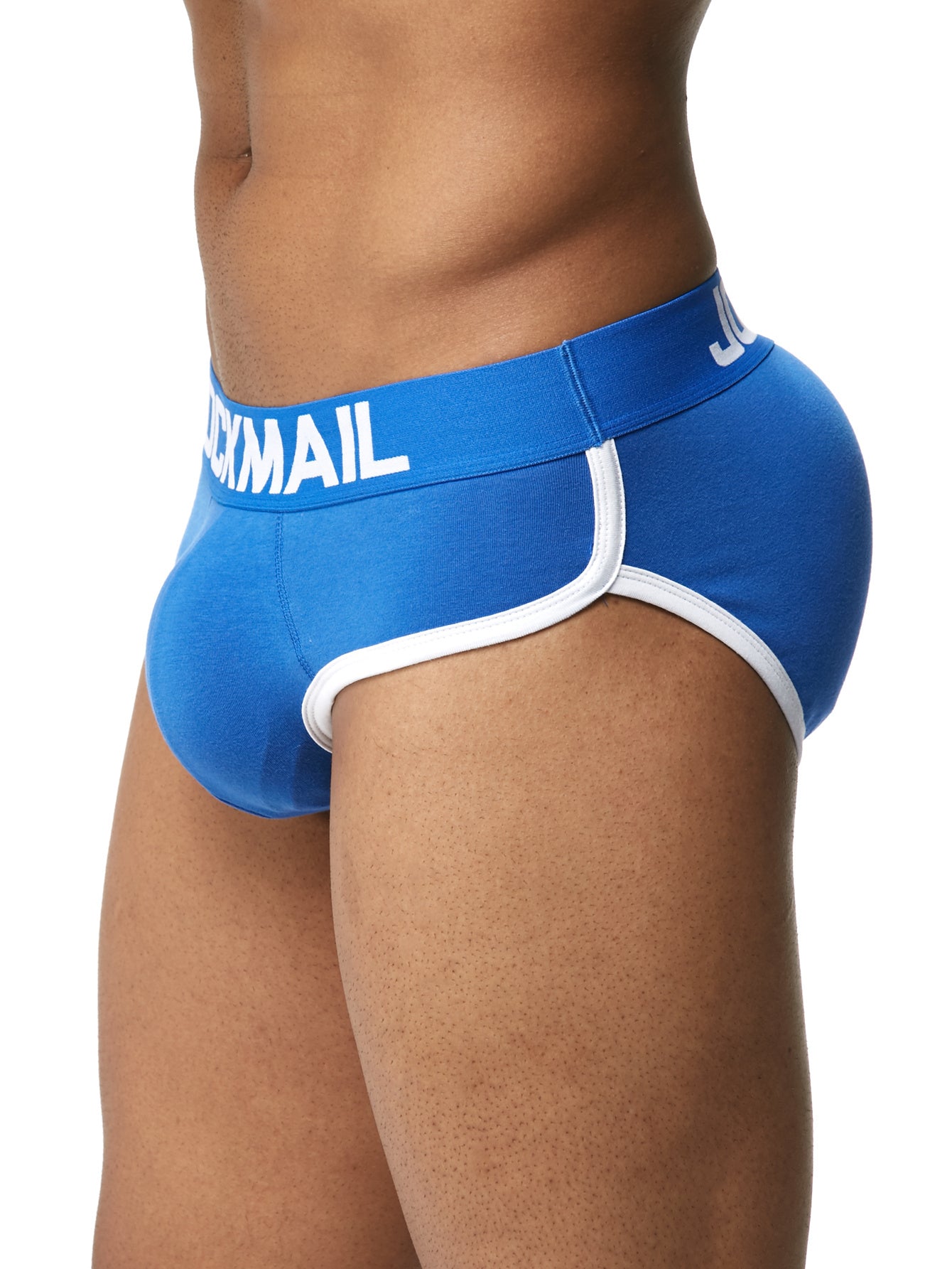 Men's Breathable Cotton Briefs with Fashion Letter Waistband and Removable Padded Cups