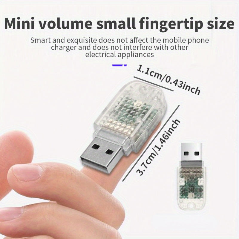 Car Interior LED Atmosphere Light RGB Mini Night Lamp Portable Car Accessory