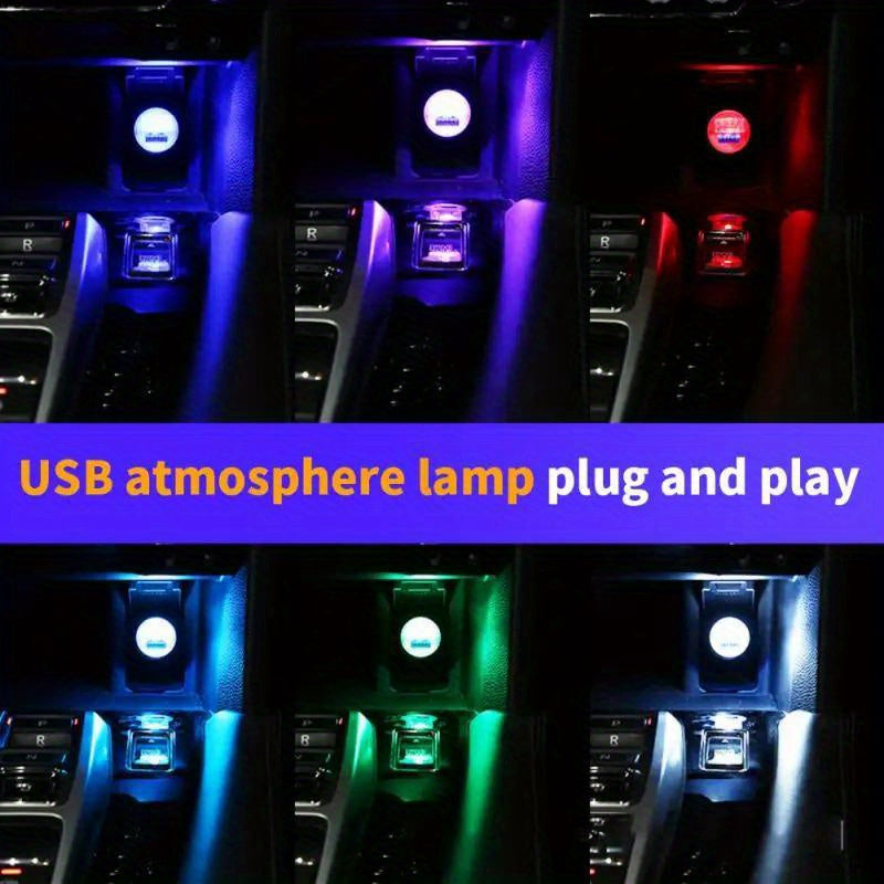 Car Interior LED Atmosphere Light RGB Mini Night Lamp Portable Car Accessory