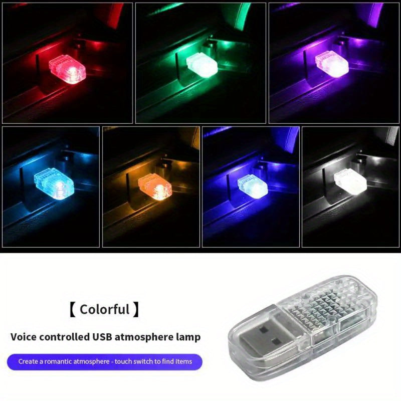 Car Interior LED Atmosphere Light RGB Mini Night Lamp Portable Car Accessory