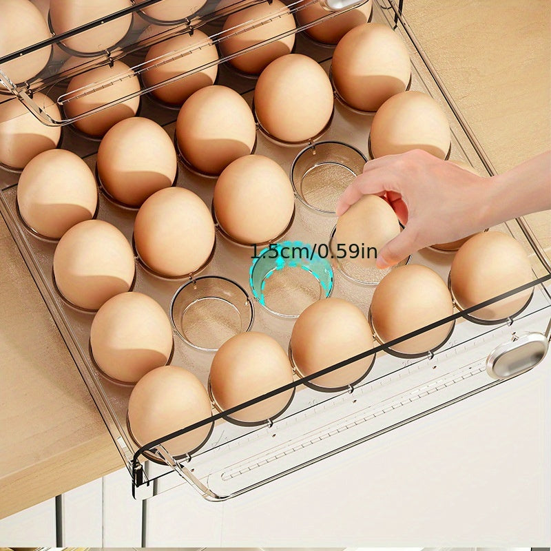 Transparent Egg Storage Container for Fridge Space-Saving Durable Easy-Clean
