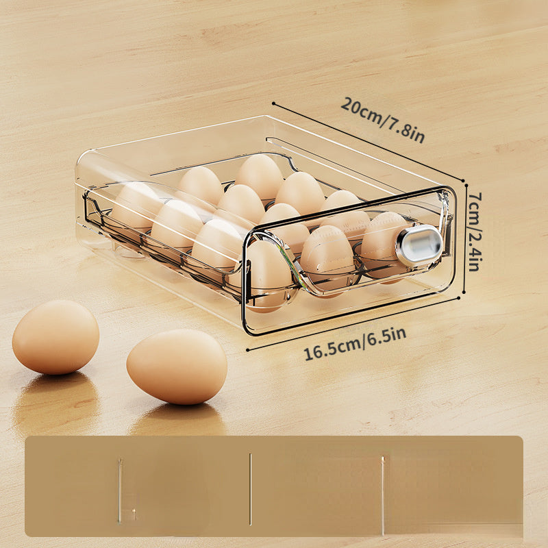 Transparent Egg Storage Container for Fridge Space-Saving Durable Easy-Clean