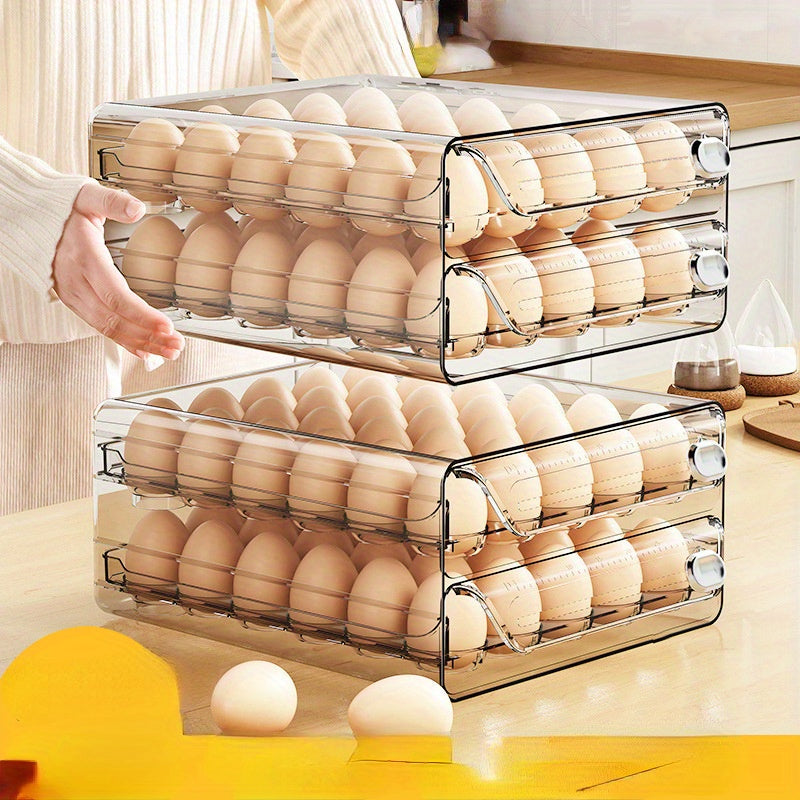 Transparent Egg Storage Container for Fridge Space-Saving Durable Easy-Clean