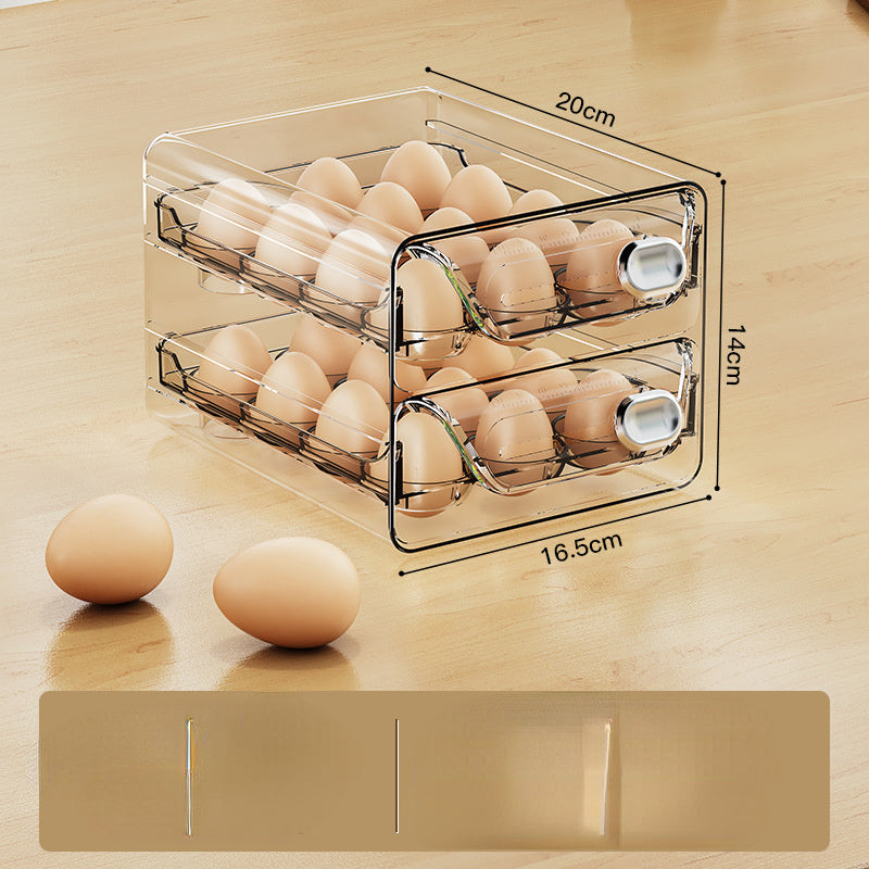 Transparent Egg Storage Container for Fridge Space-Saving Durable Easy-Clean