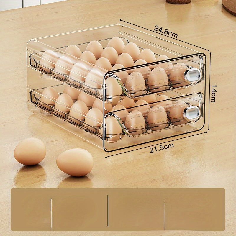 Transparent Egg Storage Container for Fridge Space-Saving Durable Easy-Clean