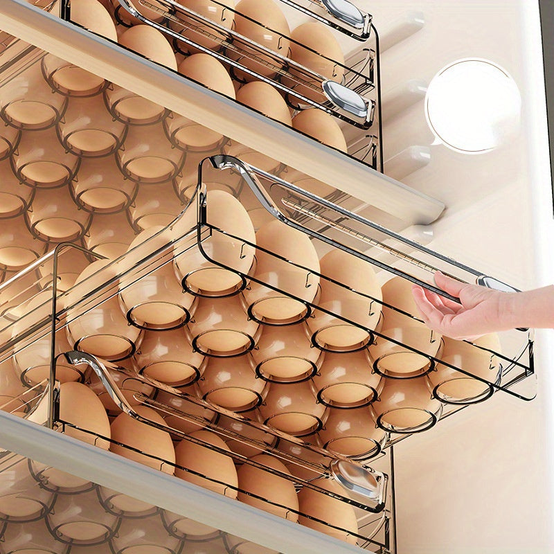 Transparent Egg Storage Container for Fridge Space-Saving Durable Easy-Clean