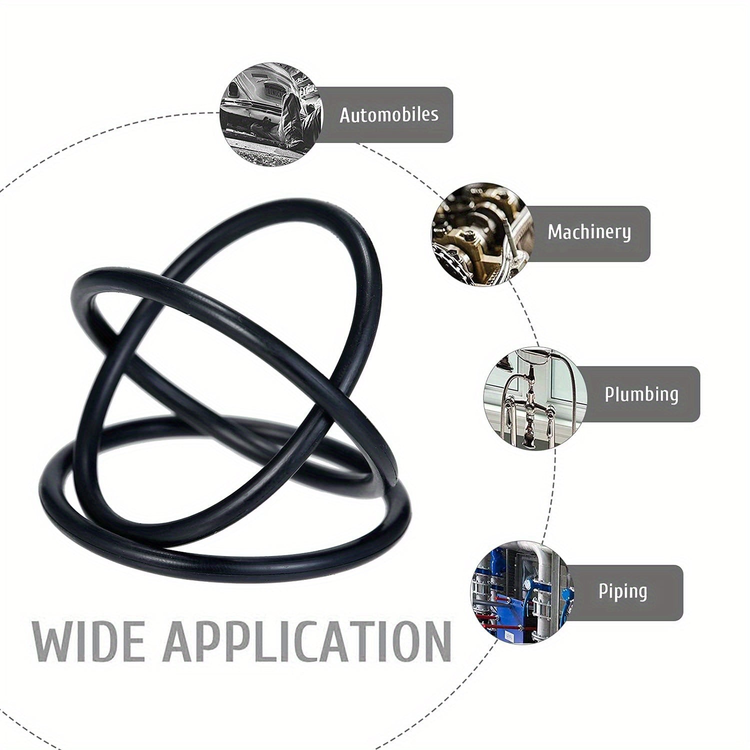 Metric O-Ring Kit 32 Sizes Buna-N Rubber Seals for Plumbing Automotive