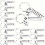 16 ta "Rahmat" sovg'a kalit zanjirlar to'plami - Xodim, xodim, hamkasb, o'qituvchi, mentor, shifokor, hamshira yoki murabbiy sifatida sizning mehnatingizni qadrlash uchun - Siz qilayotgan ish bilan faxrlanishga haqlisiz.