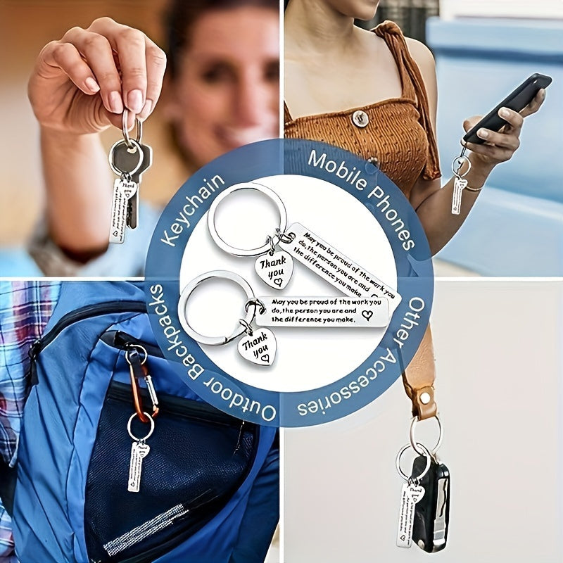 16 ta "Rahmat" sovg'a kalit zanjirlar to'plami - Xodim, xodim, hamkasb, o'qituvchi, mentor, shifokor, hamshira yoki murabbiy sifatida sizning mehnatingizni qadrlash uchun - Siz qilayotgan ish bilan faxrlanishga haqlisiz.