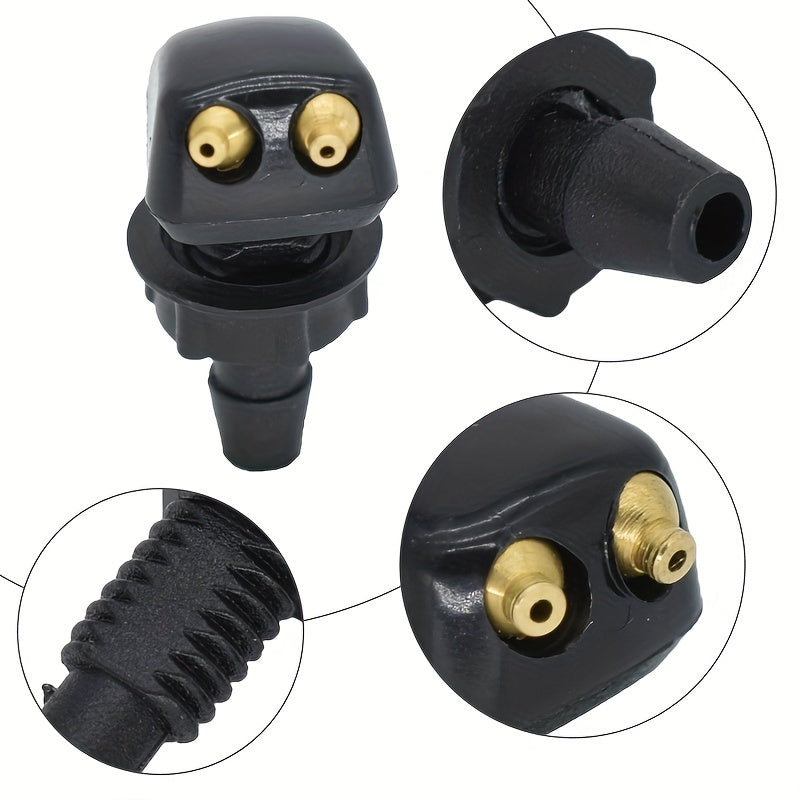 2Pcs Universal Front Windshield Washer Nozzle Sprayers for Clear Visibility
