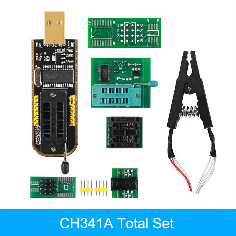 USB Programmer with SOP8 SOIC8 Test Clip for BIOS Chips 24/25 Series