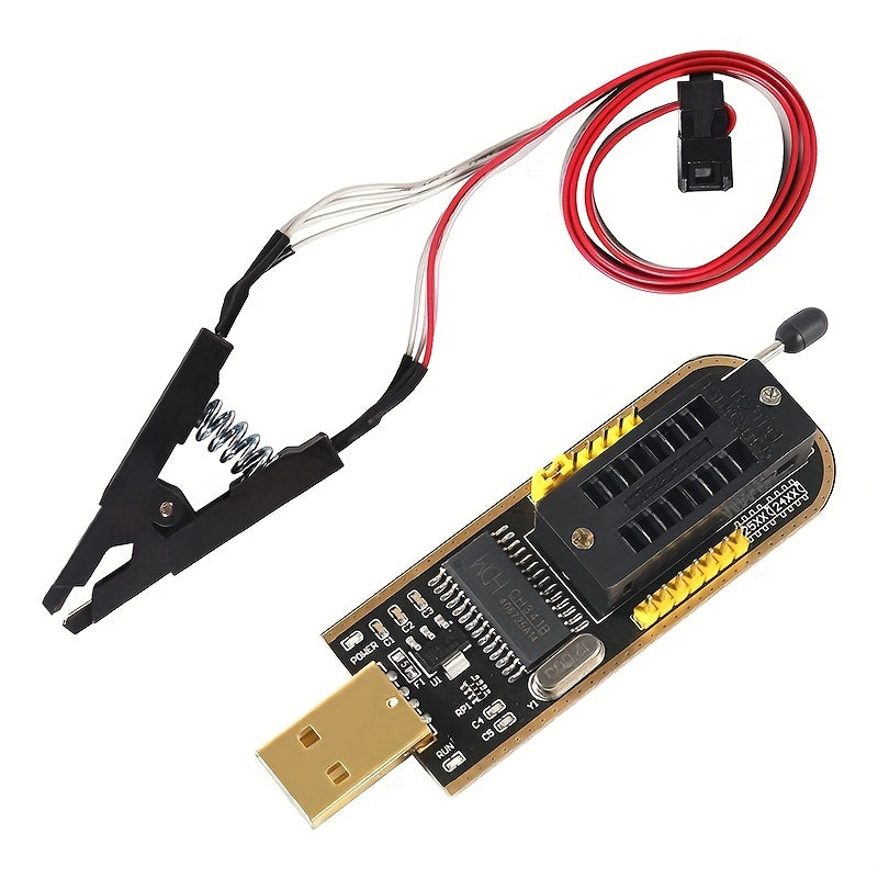 USB Programmer with SOP8 SOIC8 Test Clip for BIOS Chips 24/25 Series