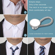 Set of 10 Men's Formal Shirt Collar Buckle Extenders for Necktie Comfort