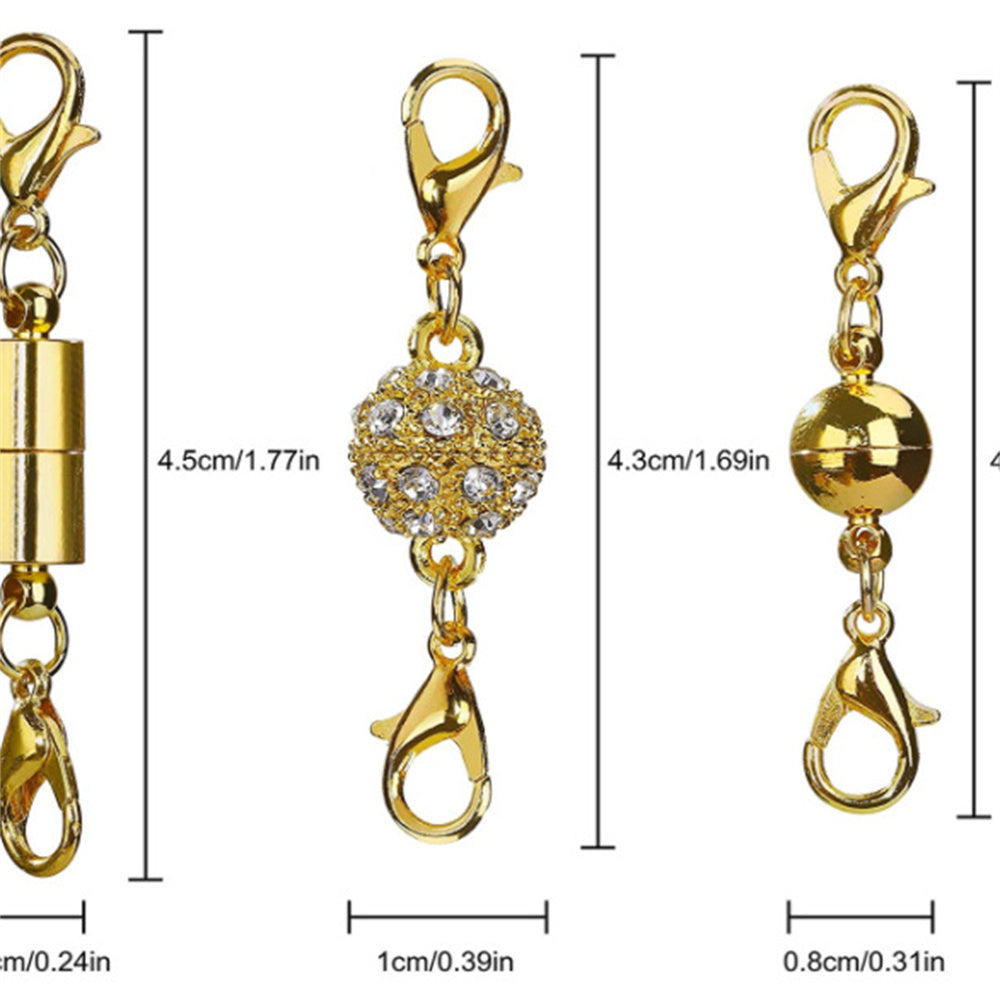 Juego de 12 broches magnéticos de oro y plata con mecanismo de bloqueo para manualidades DIY