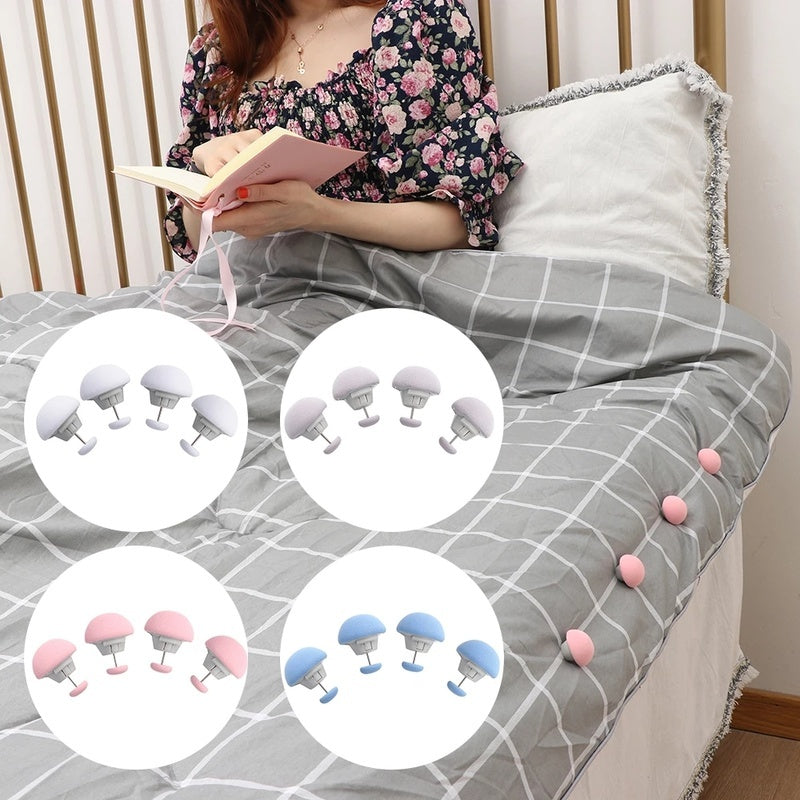 Set of 4 Mushroom-Shaped Quilt Holders Non-Slip Bed Sheet Clips for Secure Bedding