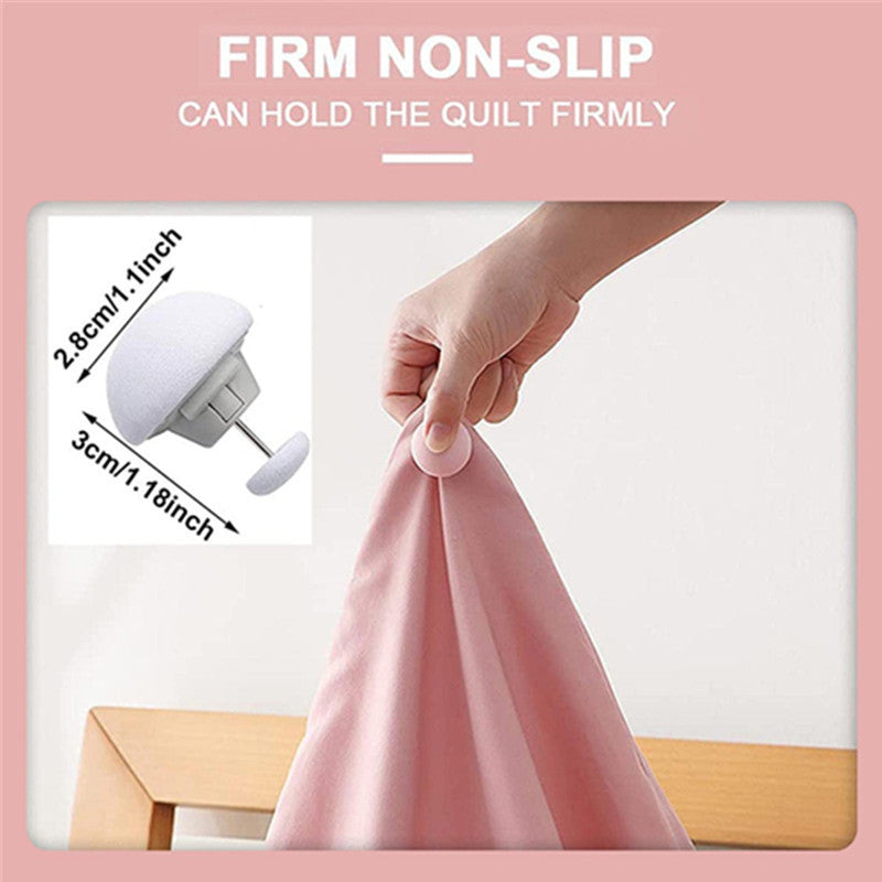 Set of 4 Mushroom-Shaped Quilt Holders Non-Slip Bed Sheet Clips for Secure Bedding