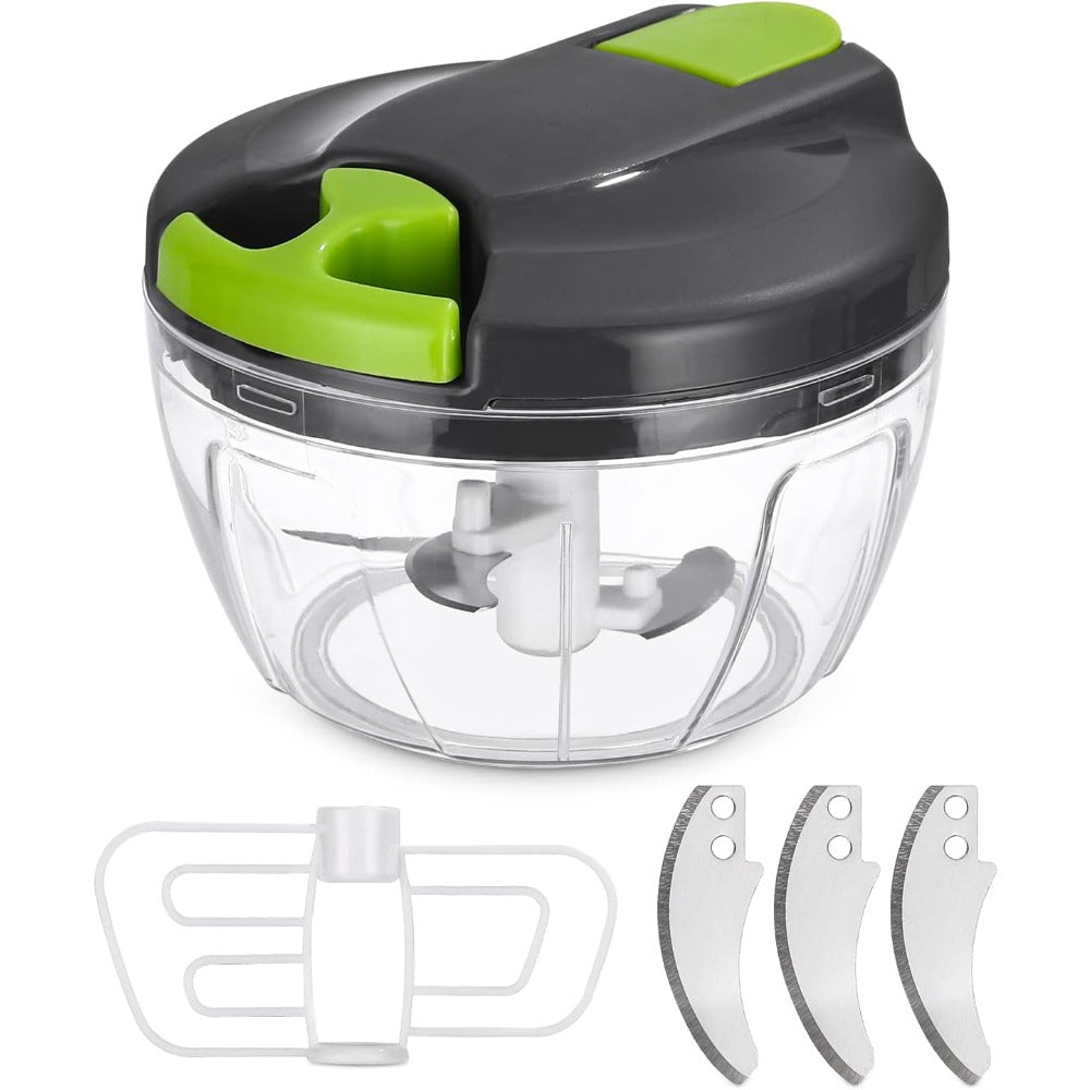 Manual Vegetable Chopper With Blades and Mixer, 520ml, Onion and Fruit Cutter