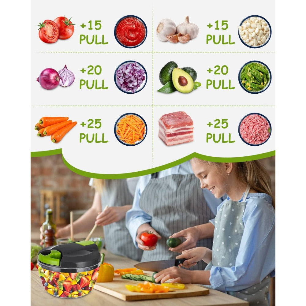 Manual Vegetable Chopper With Blades and Mixer, 520ml, Onion and Fruit Cutter