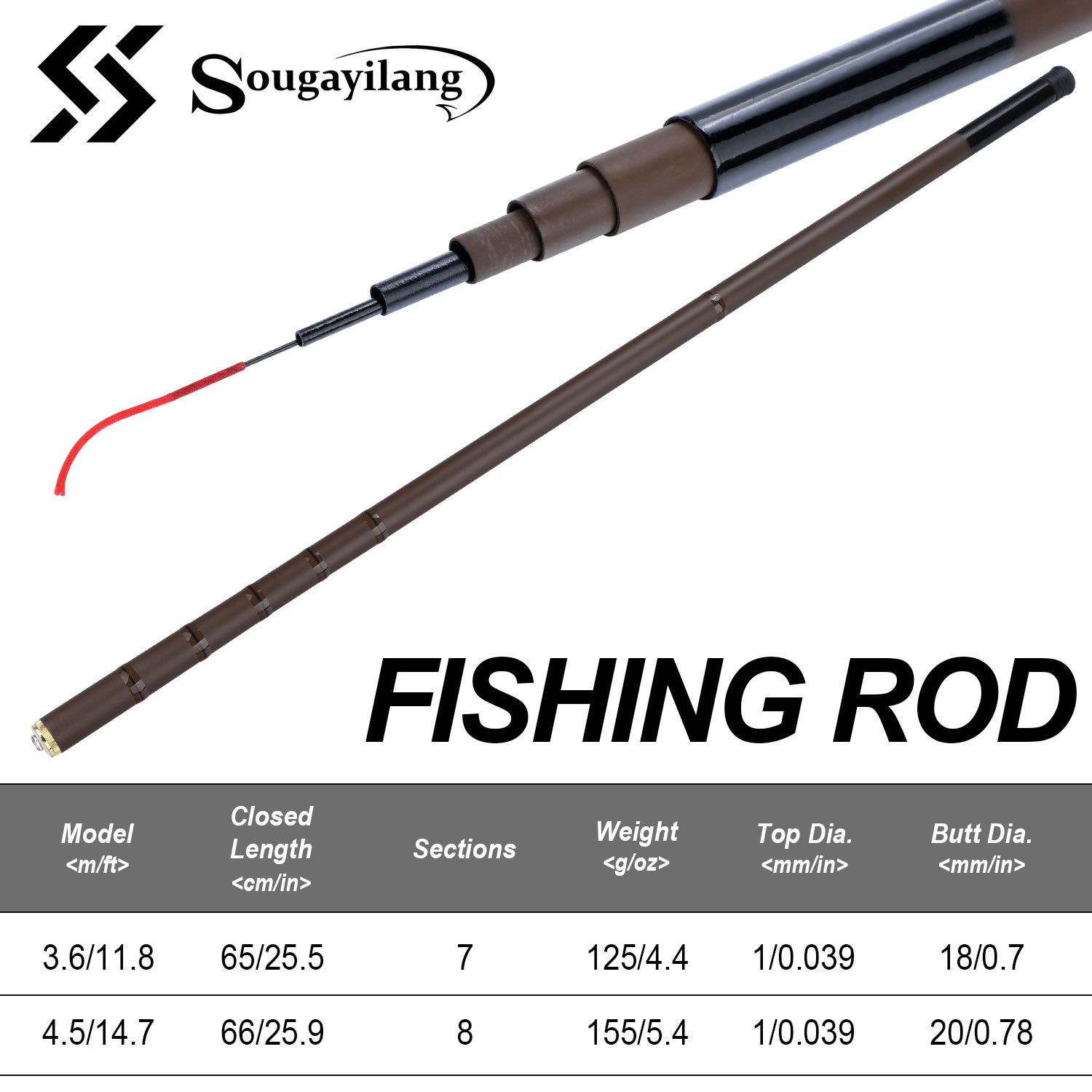Ultra-Light Pond Fishing Rod 2.7-6.3m Soft Tip Carbon Fiber Soft Tip Lightweight