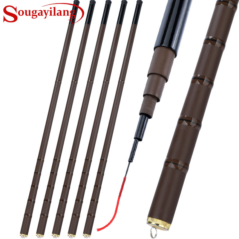 Ultra-Light Pond Fishing Rod 2.7-6.3m Soft Tip Carbon Fiber Soft Tip Lightweight