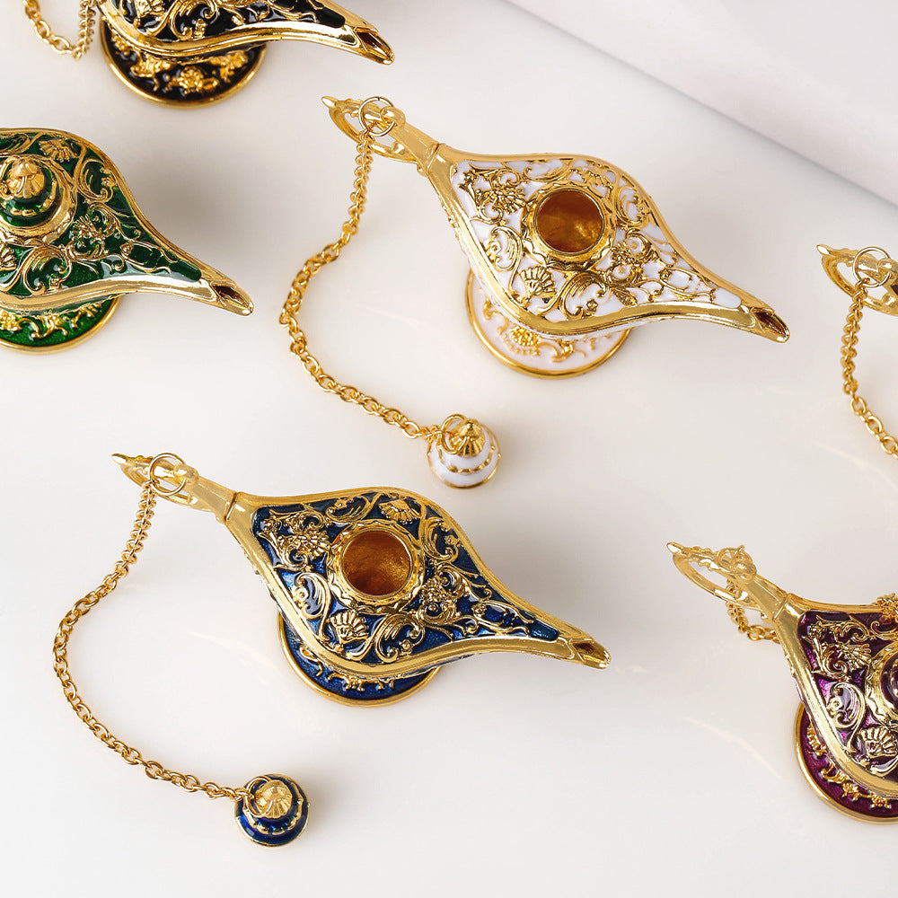 Cute Car Ornament Alloy Wishing Lamp Dashboard Decoration Accessories