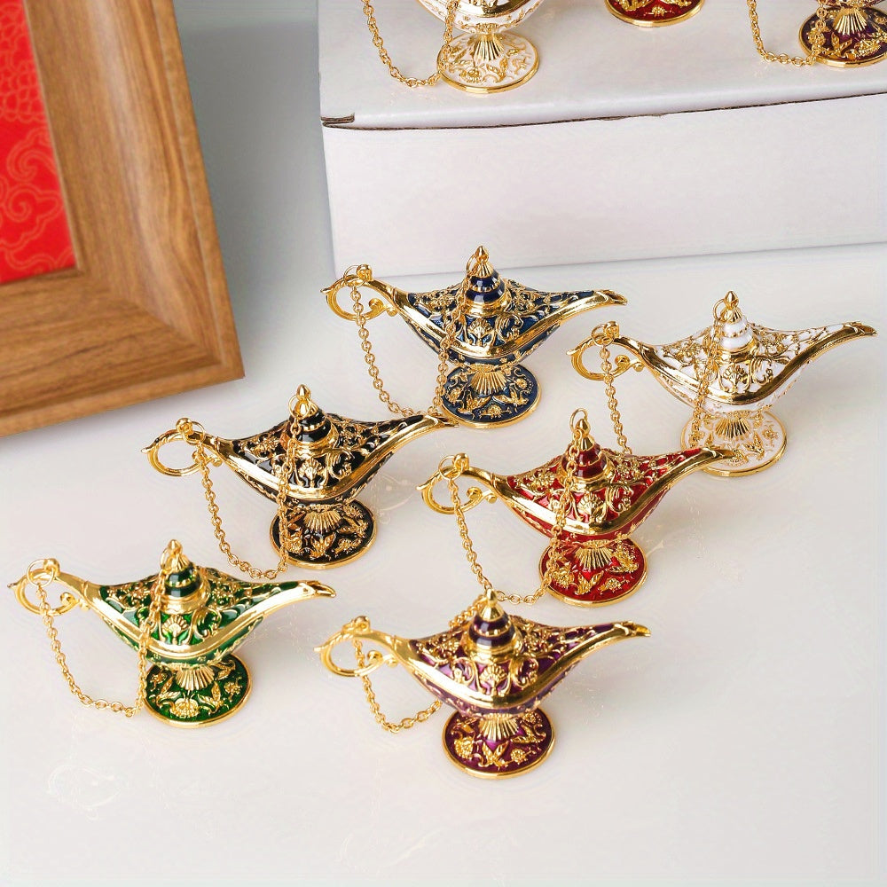 Cute Car Ornament Alloy Wishing Lamp Dashboard Decoration Accessories