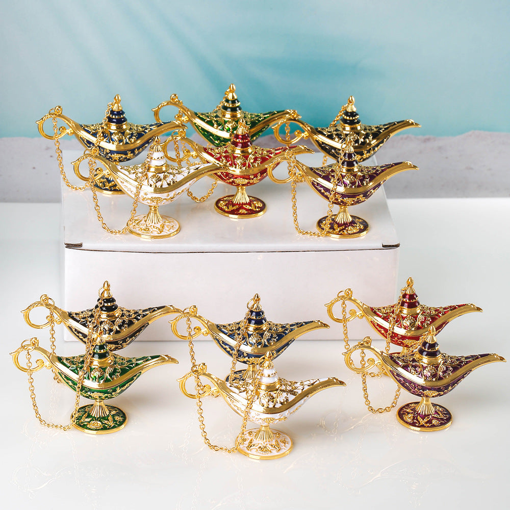 Cute Car Ornament Alloy Wishing Lamp Dashboard Decoration Accessories