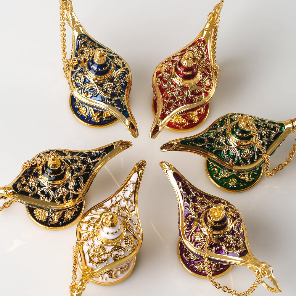 Cute Car Ornament Alloy Wishing Lamp Dashboard Decoration Accessories