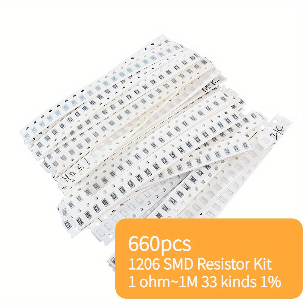 1206 SMD Resistor Kit 660pcs 1% High Precision Assorted Set Electronic Components