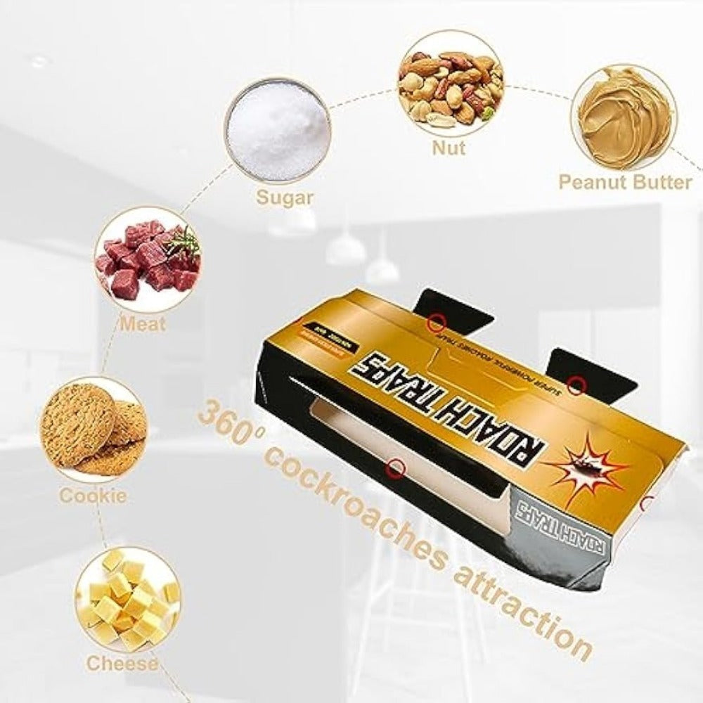 Комплект ловушек для тараканов в помещении из 5, 10, 15 или 20 штук, безопасных для домашних животных и детей