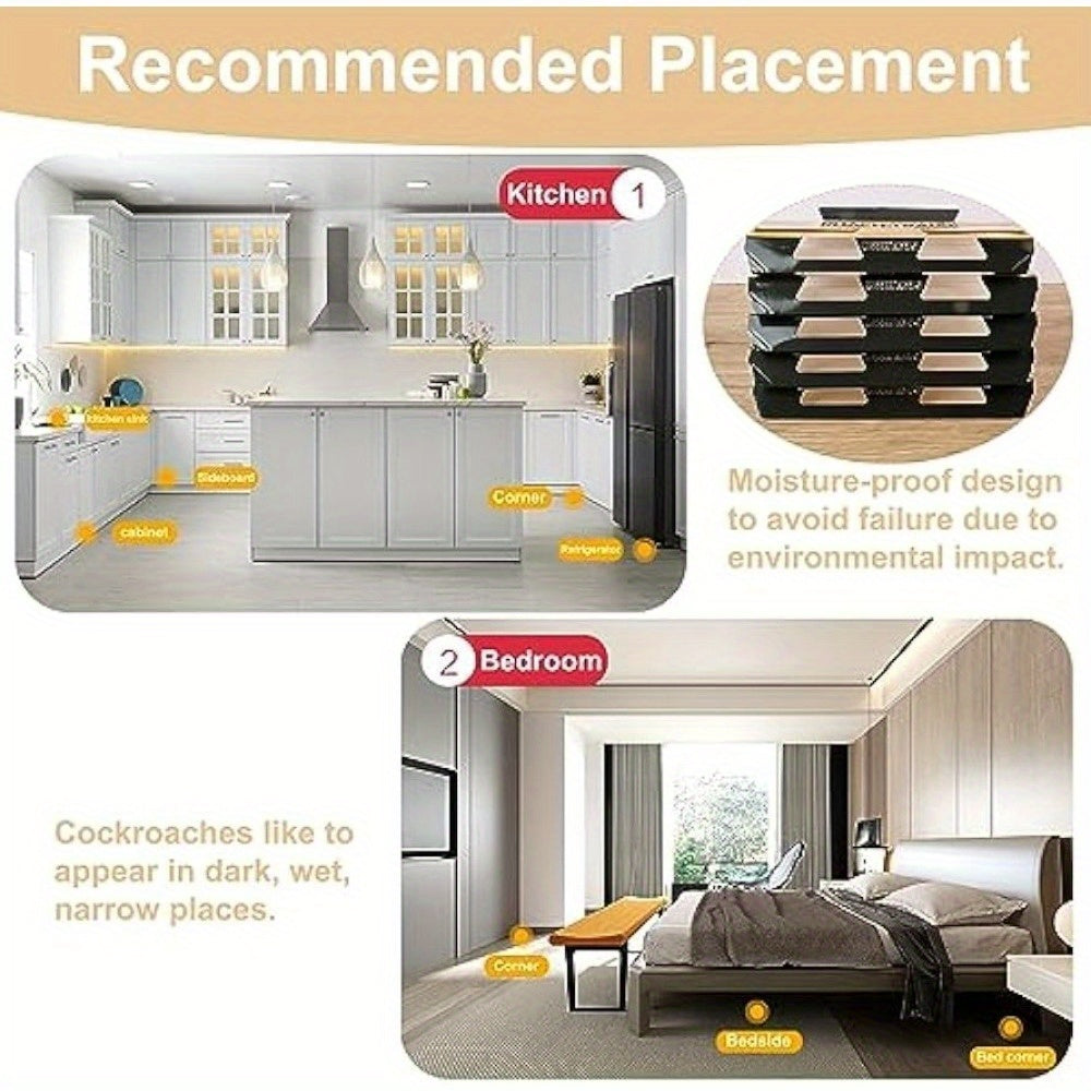Комплект ловушек для тараканов в помещении из 5, 10, 15 или 20 штук, безопасных для домашних животных и детей