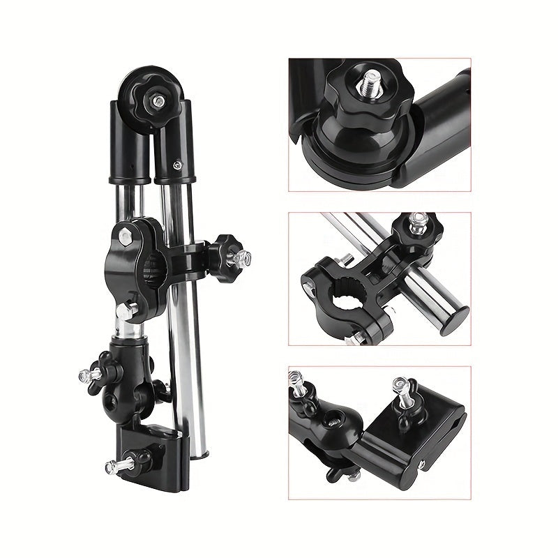 Stainless Steel Umbrella Holder for Wheelchair Bicycle Pram Stroller Adjustable Rainy Day Accessory