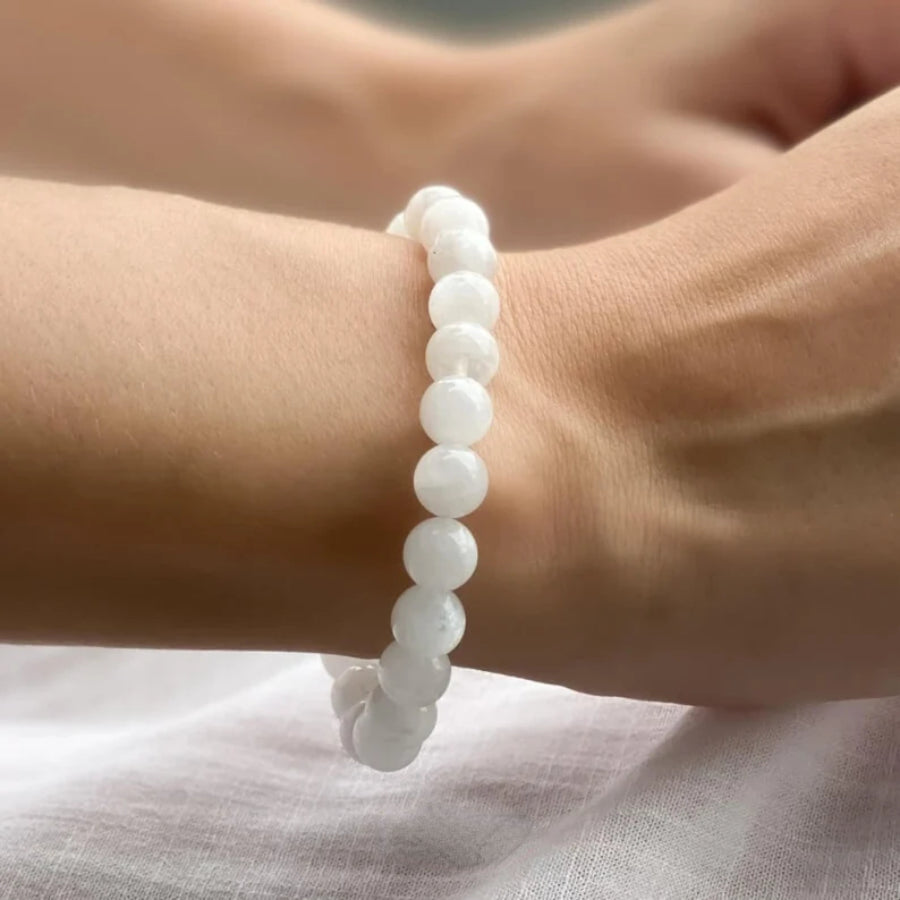Unisex Moonstone Bracelet Natural Materials Stylish Jewelry for Men and Women