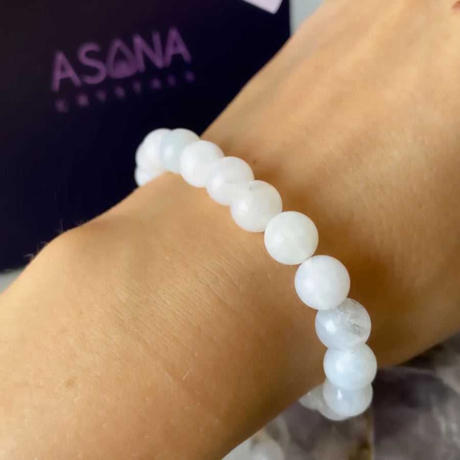 Unisex Moonstone Bracelet Natural Materials Stylish Jewelry for Men and Women