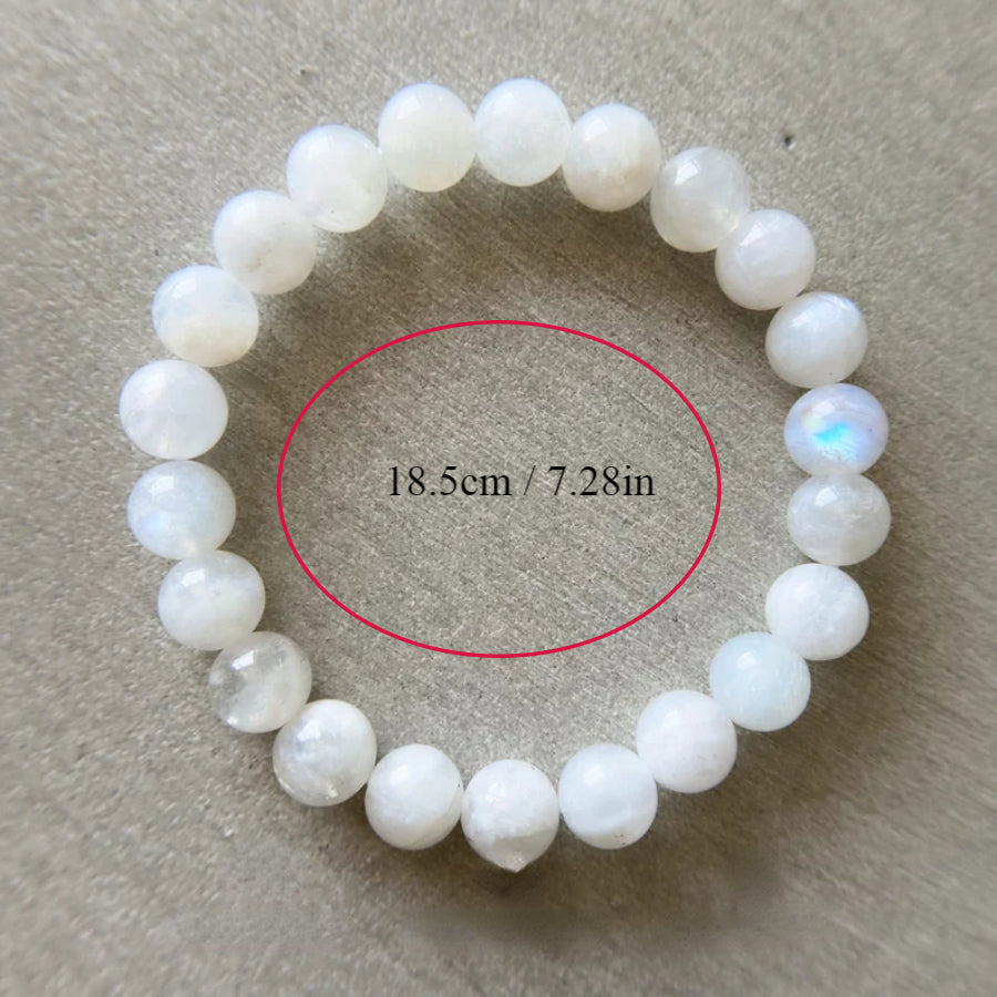 Pulsera unisex de piedra luna, materiales naturales, joyería elegante para hombres y mujeres