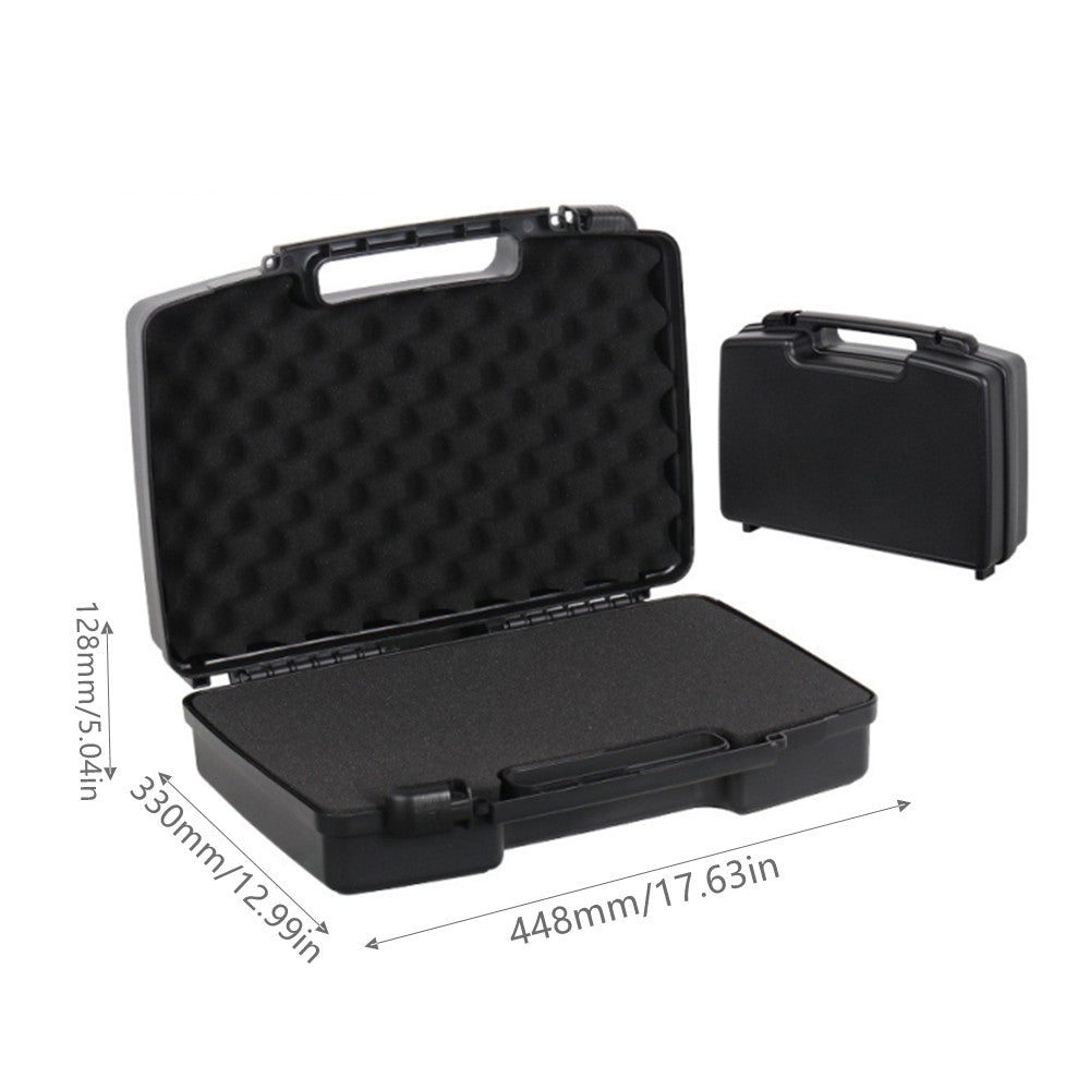 Portable Plastic Toolbox for Hardware and Tools, Durable, Black, Multi-Use Storage Case