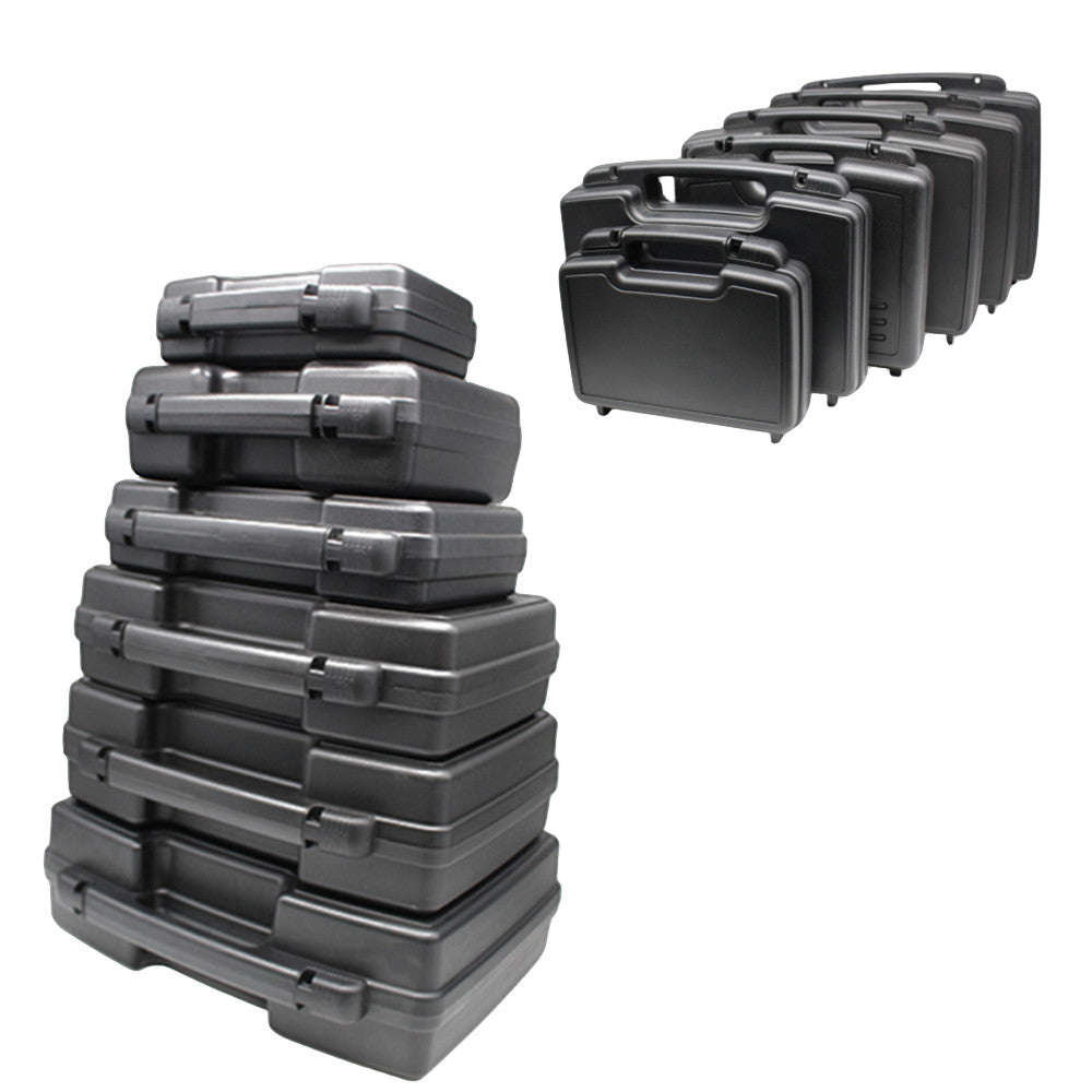 Portable Plastic Toolbox for Hardware and Tools, Durable, Black, Multi-Use Storage Case