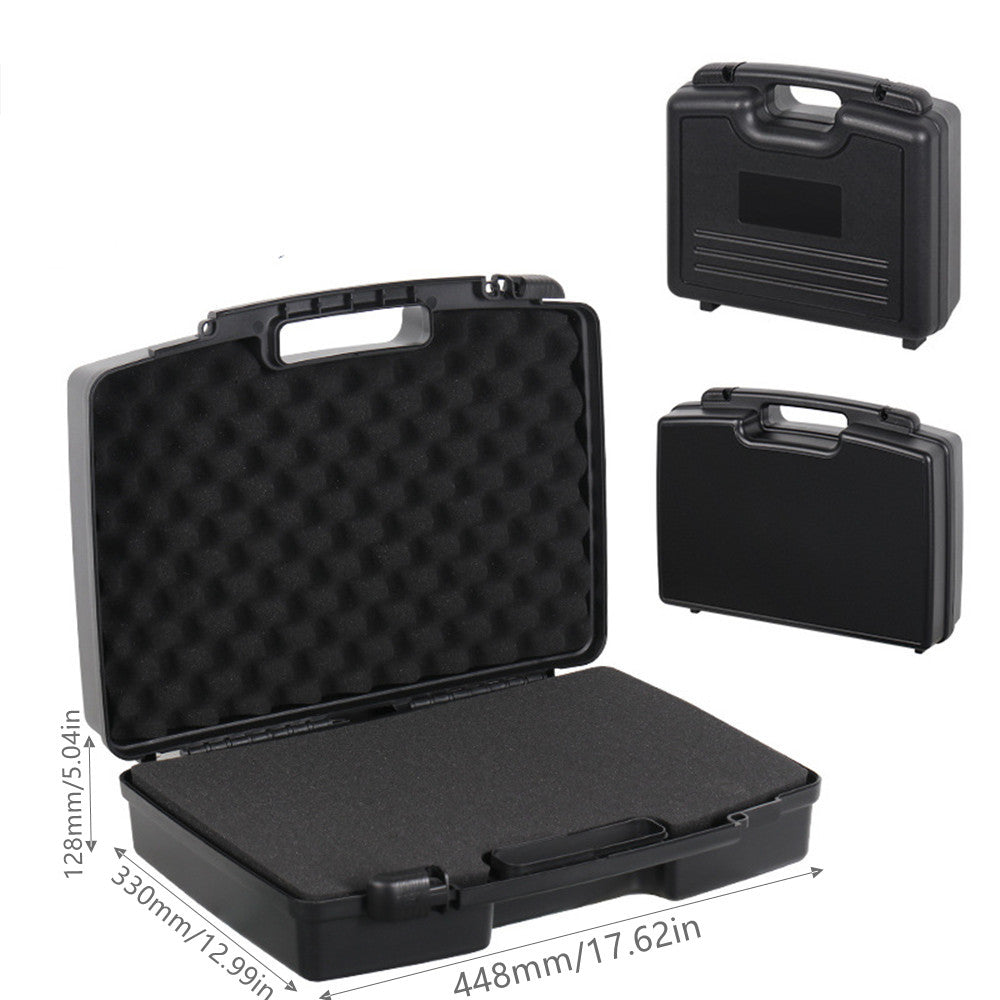 Portable Plastic Toolbox for Hardware and Tools, Durable, Black, Multi-Use Storage Case