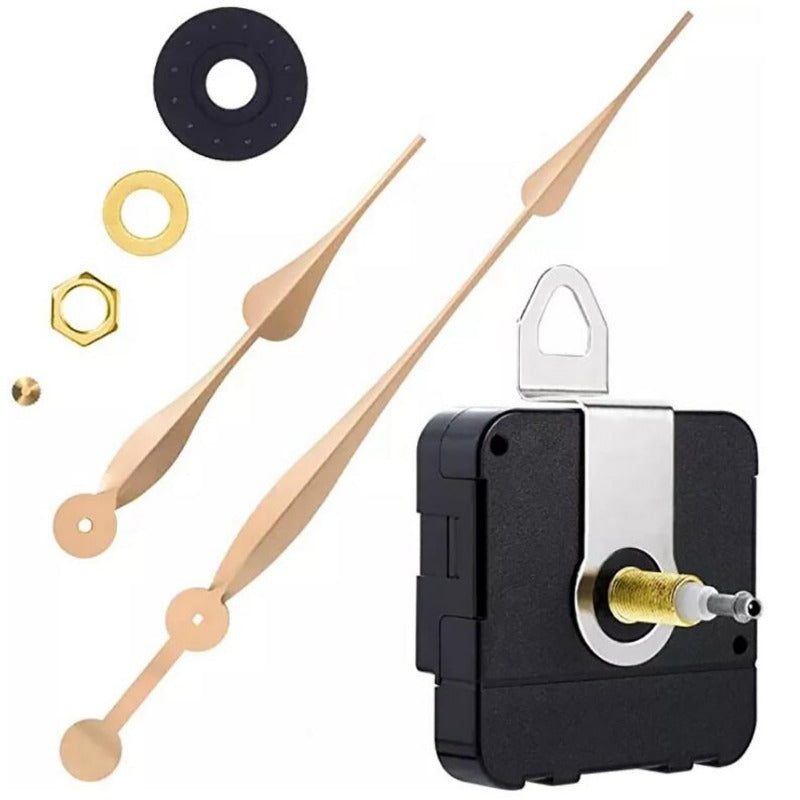 12-Inch Black Plastic Clock Movement with High Torque Long Shaft and Assembly Required