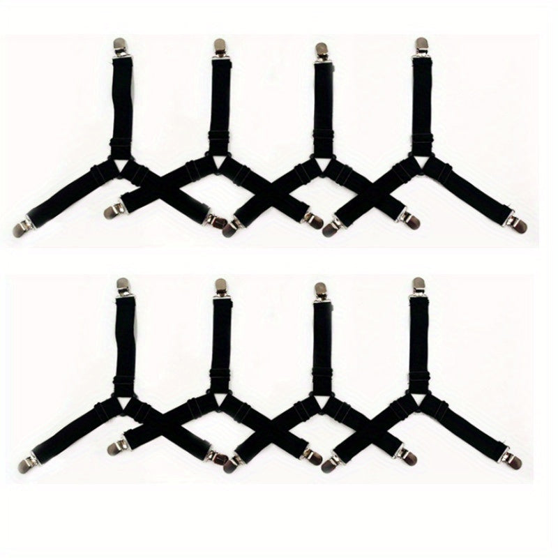 Adjustable Elastic Sheet Holders with Non-Slip Triangle Buckles for Mattress Corners