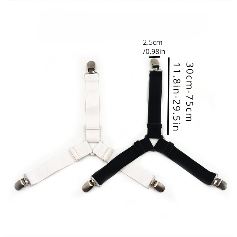 Adjustable Elastic Sheet Holders with Non-Slip Triangle Buckles for Mattress Corners